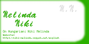 melinda niki business card